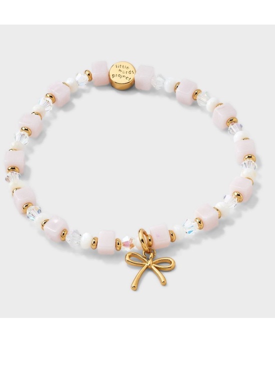 Little Words Project Jewelry - Little Words Project Bow Charm
Beaded Bracelet - Pink/Clear/Gold